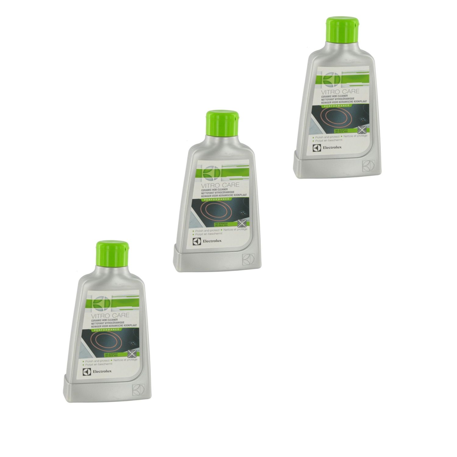 3 x 250ml VITRO CARE Electrolux Ceramic Glass Hob Cleaner Plate Toprens