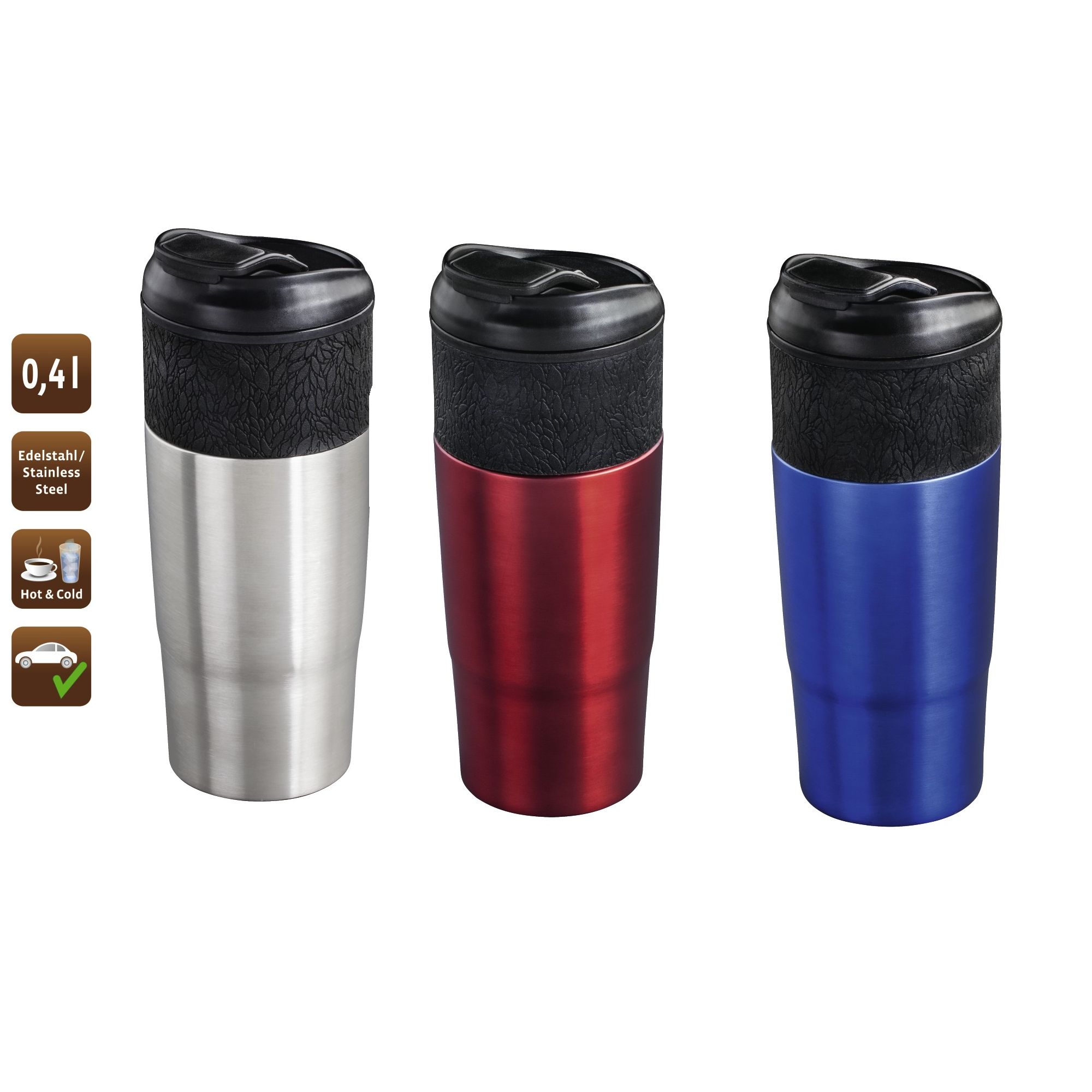 INSULATED THERMAL TRAVEL COFFEE FLASK MUG REMOVABLE LID KEEP DRINK WARM NEW P/&P