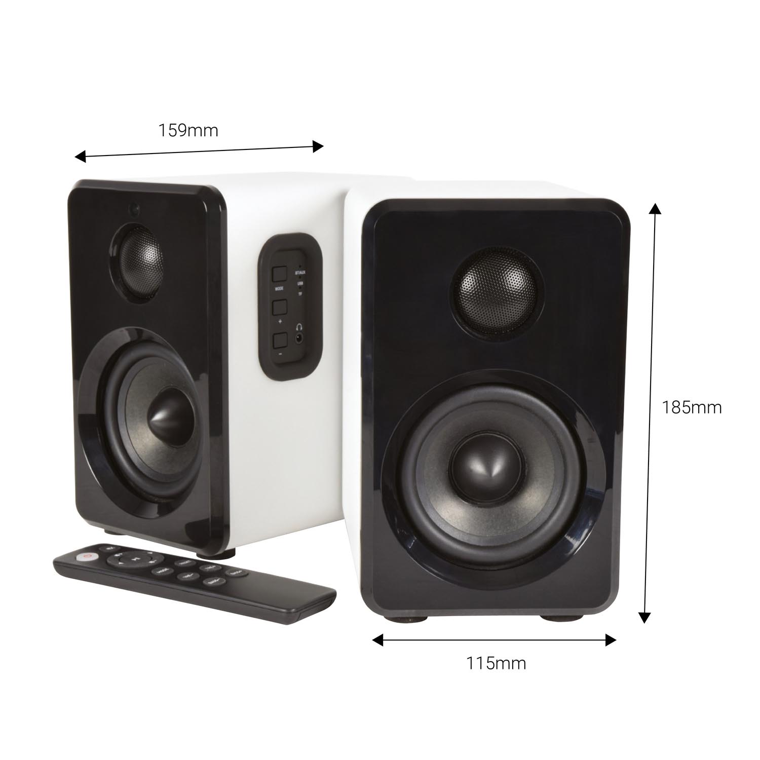 Active Wireless Bluetooth Bookshelf Speakers Pair AUX/USB/SD + Remote