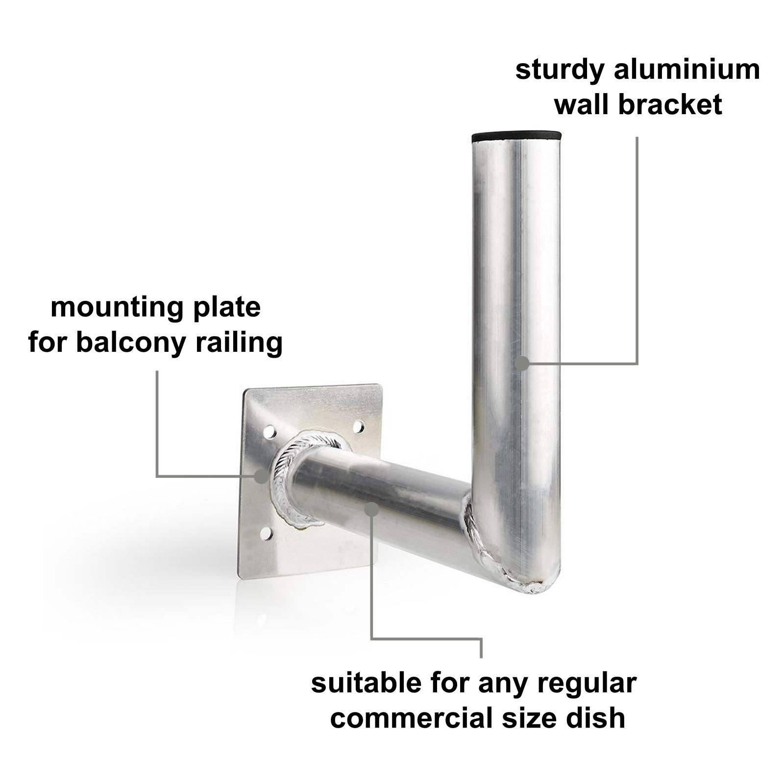 Satellite Dish Wall Balcony Mount Bracket Antenna Aerial Sky Holder 15