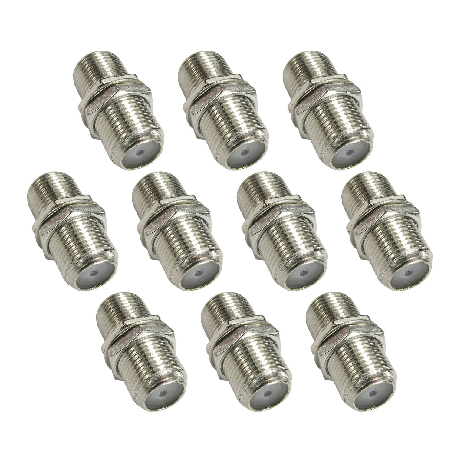 F Type Satellite Cable Coupler Barrel Connector Adapter with Nut