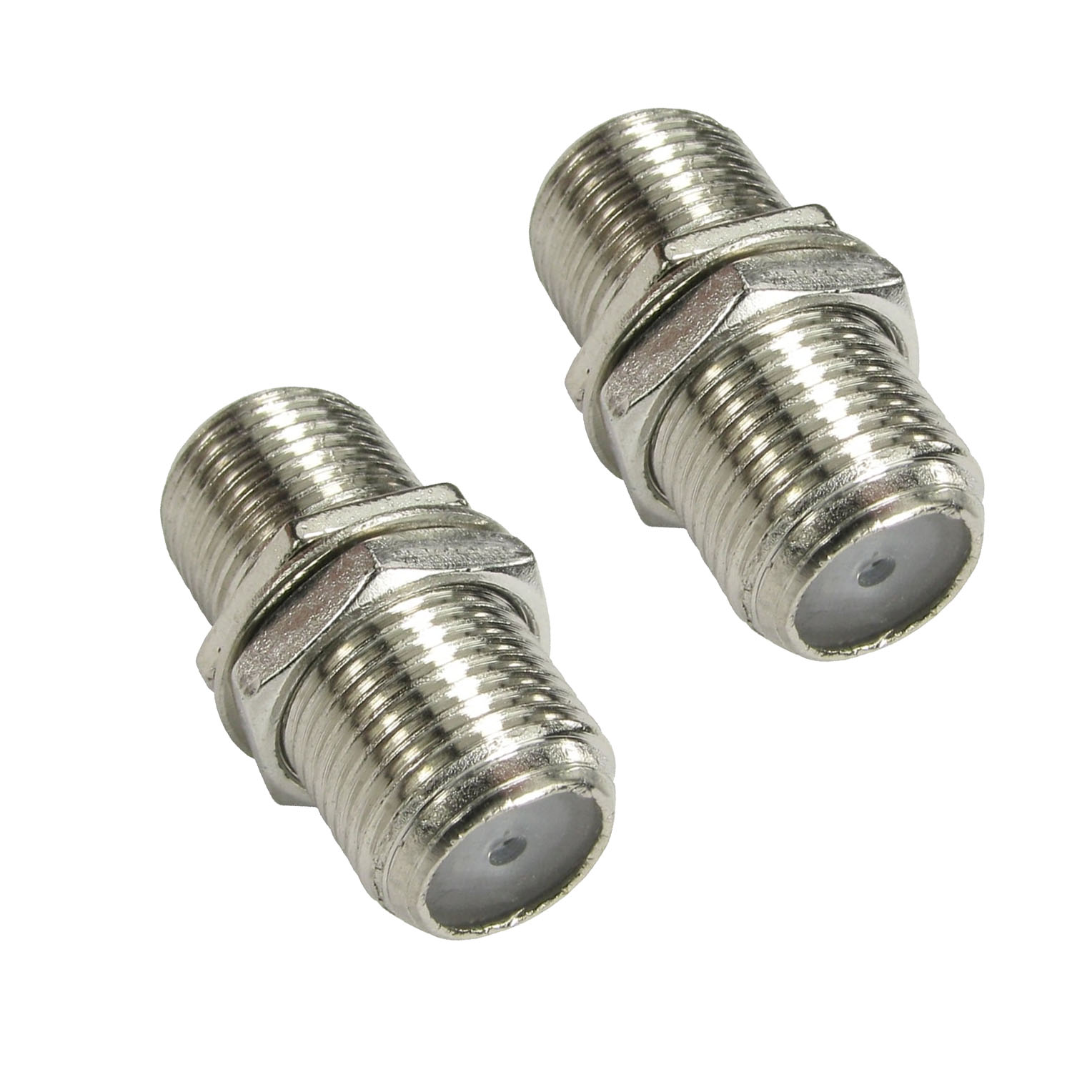 F Type Satellite Cable Coupler Barrel Connector Adapter with Nut