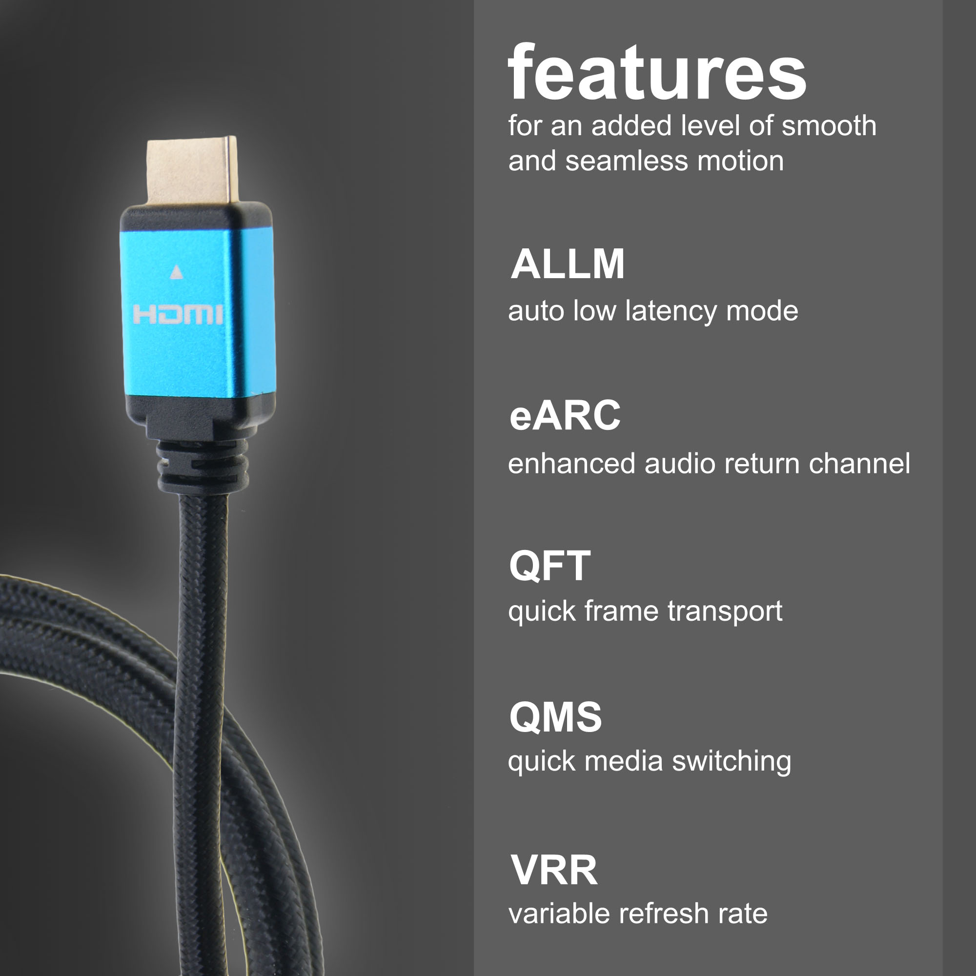 HDMI 2.1 Certified 8K 60Hz 4K 120Hz UHD HDR10 444 High Speed 48Gbps